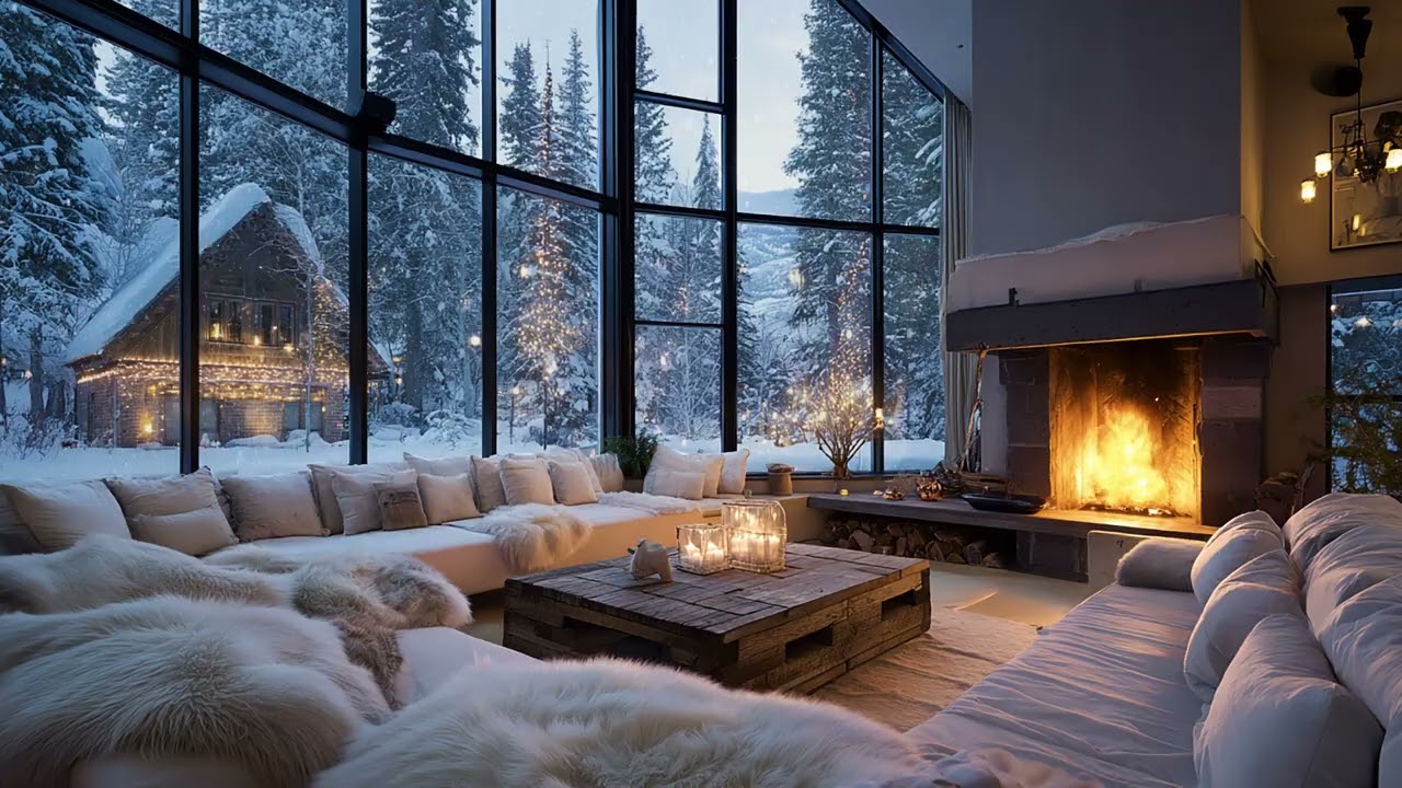 Deep Sleep & Cozy Fireplace Piano Ambience 2026 🔥 Warm Winter Night Sounds