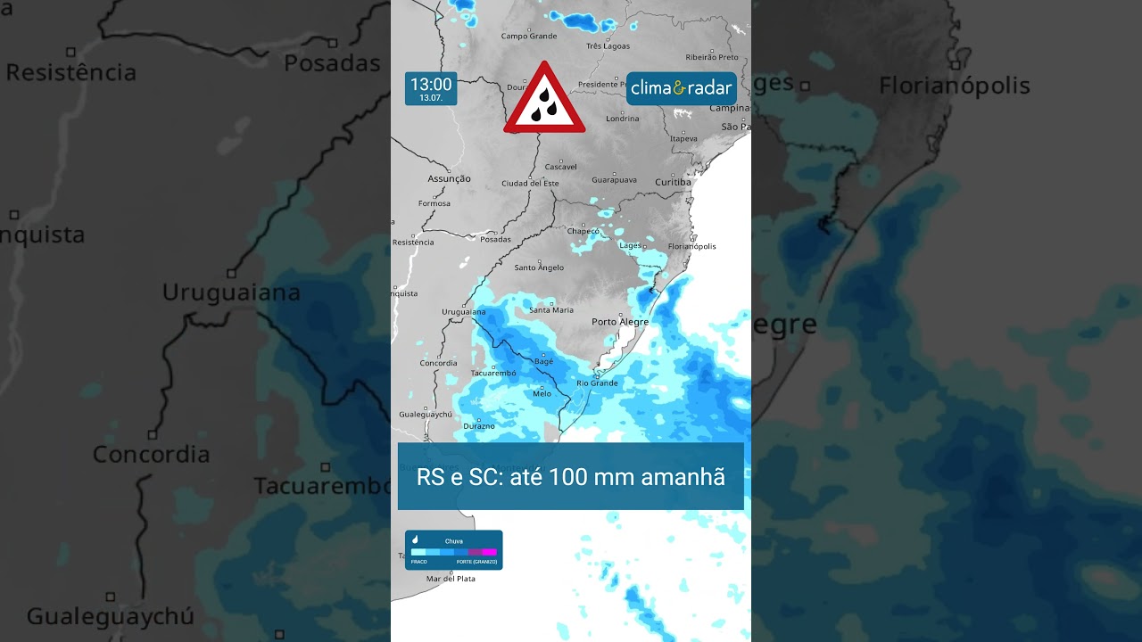 Chuvas intensas previstas no Sul até sexta-feira #shorts