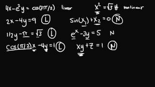 Examples of Linear & Nonlinear Equations