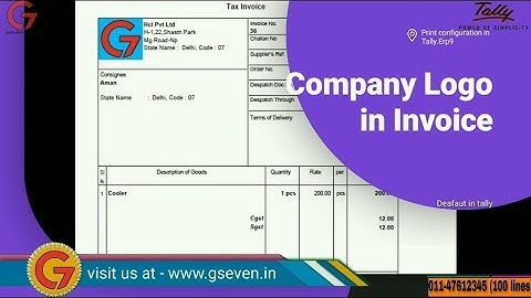 COMPANY LOGO IN INVOICE || INVOICE मे Logo कैसे लगाएँ ||TALLY CUSTOMIZATION||