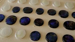 Making my own fused dichroic glass cabochons!