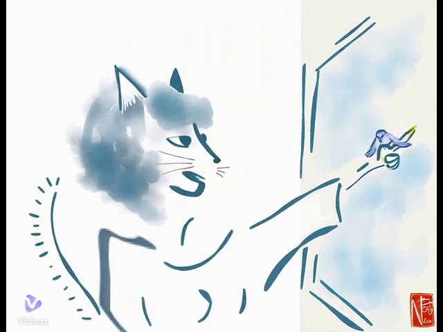 青い鳥と猫女。
