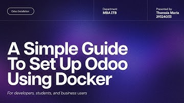 A Simple Guide To Set Up Odoo Using Docker