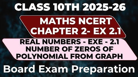 Exe 2.1 | NCERT Maths Class 10 | Number of Zeros from Graph | Ch-2 Polynomials | #edutalkwithsaif