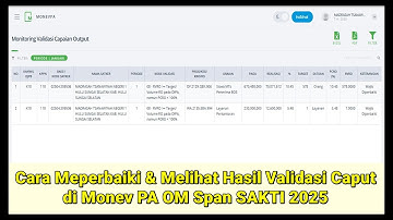 Cara Meperbaiki & Melihat Hasil Validasi Capaian Output (Caput) di Monev PA OM Span SAKTI 2025