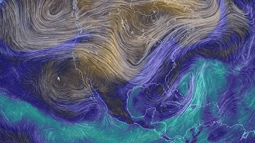 Relative Humidity and potential precipitation. Nullschool