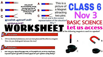 3 November / CLASS 6 / BASIC SCIENCE / WORKSHEET /ENGLISH AND MALAYALAM MEDIUM /
