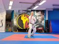 Тренировка перемещений в каратэ по принципу треугольника/Movement training in karate.