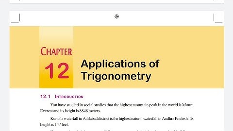 Applications of Trigonometry  exercise 12.1