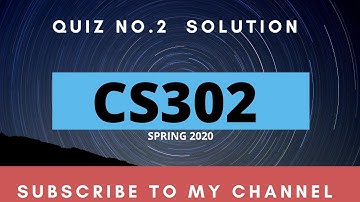 CS302 QUIZ NO.2||Spring 2020||Virtual University