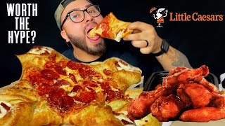 Little Caesars Pizza & Wings MUKBANG Eating Show