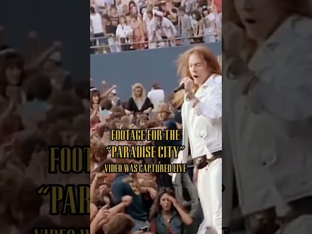 “Paradise City” was shot on Aug 16, 1988 at the Giants Stadium opening for Aerosmith. #Shorts class=