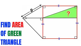 Calculate area of the Green shaded Triangle in a square | Important Geometry skills explained