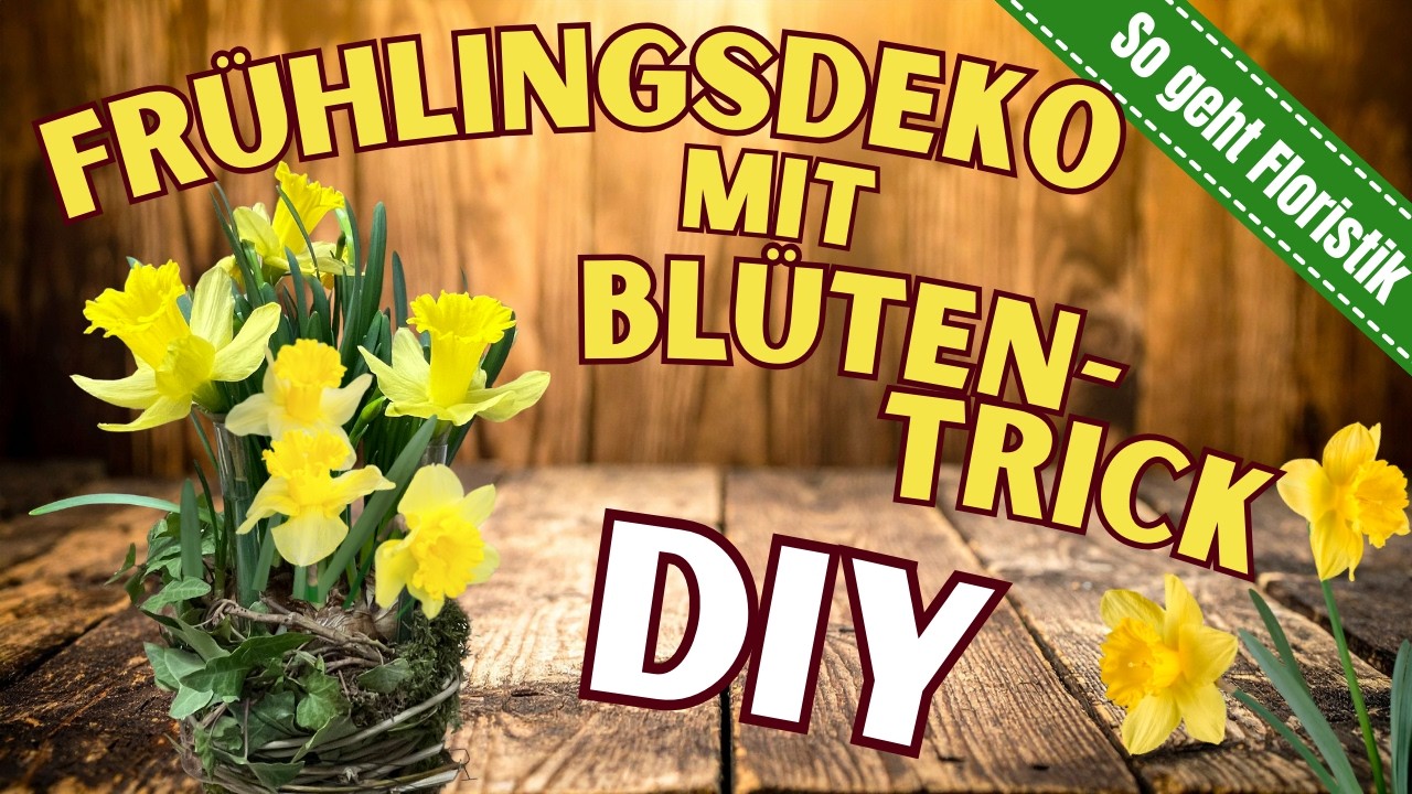 Frühlingszauber im Topf: Narzissen natürlich dekorieren mit Moos & Ranke mit kleinem Blütentrick ;-)