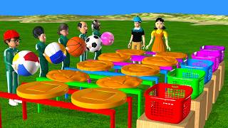 Squid Game vs Scary Teacher 3D Dalgona Candy Shapes vs Sport Balls Level Max 5 Times Challenge screenshot 3