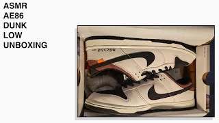 ASMR AE86 dunk low unboxing (soft whispering)
