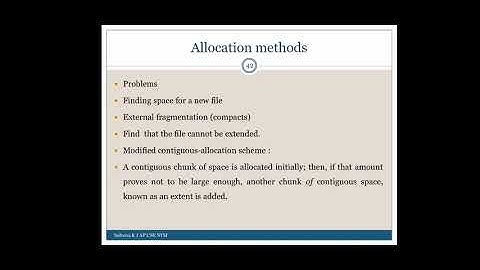 CS 204 Operating System Module 6 : File Allocation Methods