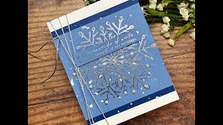 Snowflake winter holiday card making with a laminator, Deco foiling for shimmer and shine