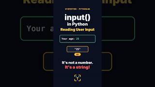 Details 8. input() in Python: Reading User Input Update