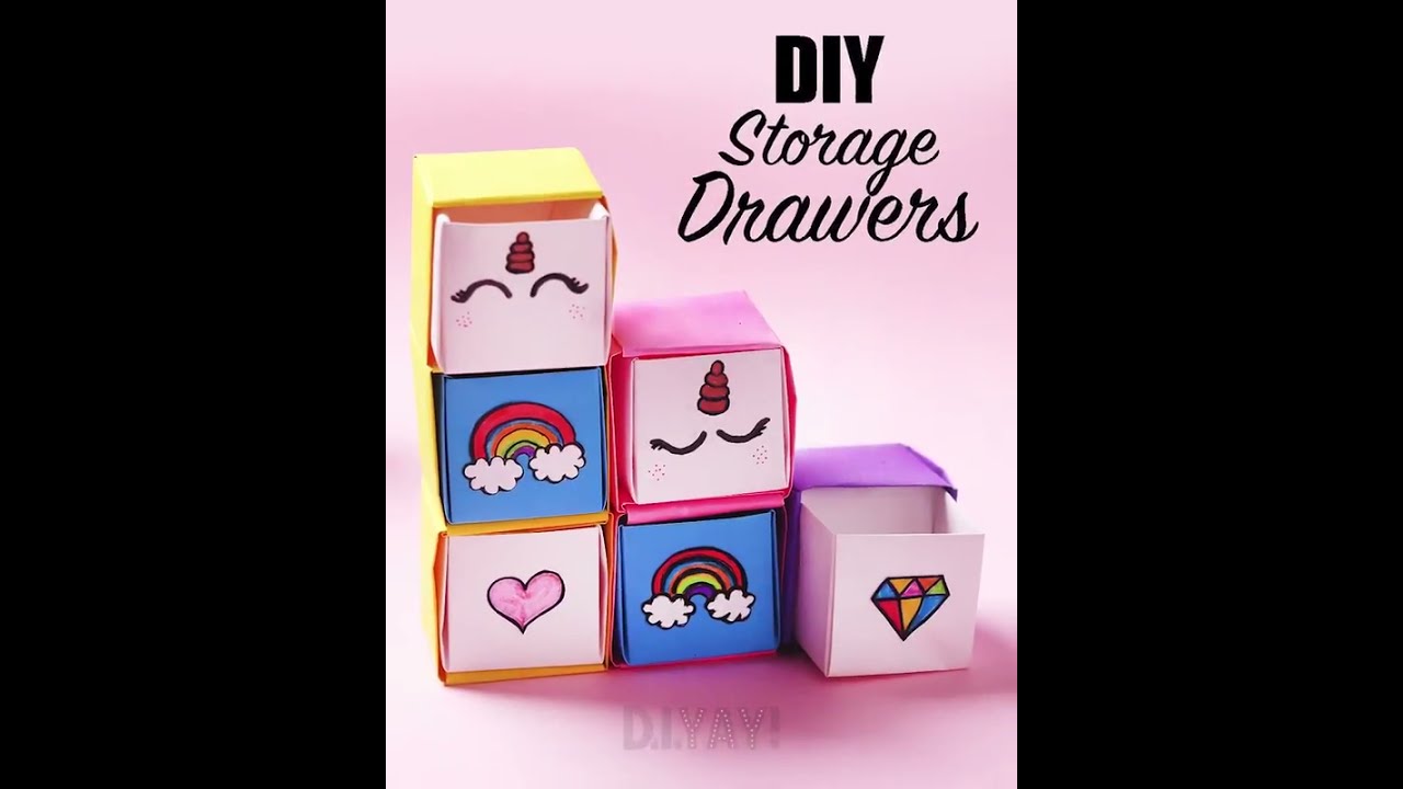 Diy paper chest of drawers  paper Drawers organizer  paper Drawers box 