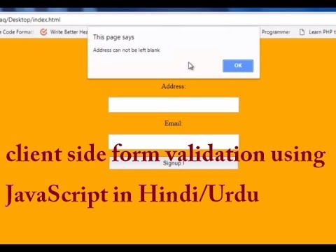 client side form validation using javascript in Hindi/Urdu - YouTube