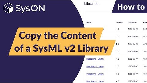 How to Copy the Content of a SysML v2 Library | SysON
