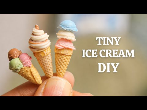 How to Make Realistic Miniature Ice Cream Cones | DIY Tiny Ice Cream Tutorial 