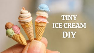 How to Make Realistic Miniature Ice Cream Cones | DIY Tiny Ice Cream Tutorial 