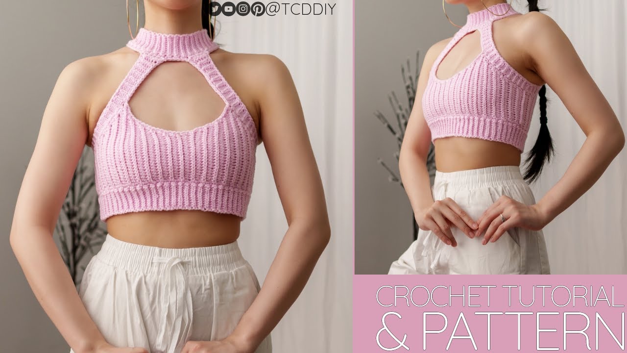 Как связать крючком: бюстгальтер-бралетт с воротником-стойкой | Схема и мастер-класс своими руками