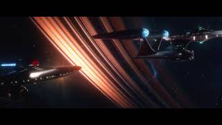 Star Trek classical flyby and warp out