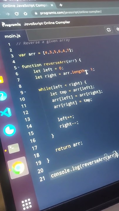 Reverse an Array in Javascript | Two pointer approach to reverse | # ...