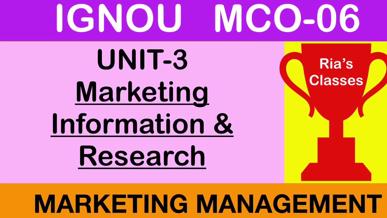 IGNOU MCOM | MCO 06 | MARKETING MANAGEMENT | Unit 3 | CRASH COURSE ...