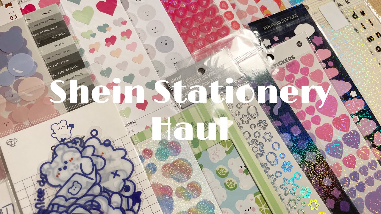 shein stationery haul - a lot of stickers, washi tapes & more (asmr)