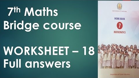 bridge course maths worksheet 18 class 7 full answers hiba maths