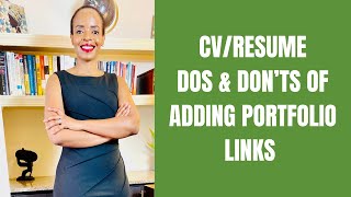 Do's & Don'ts For Portfolio Links Section On Your CV/Resume | Adding Portfolio Links