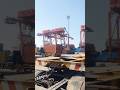 Driver is Driving Container Trucks in Seaport At The Sea for Cambodia
