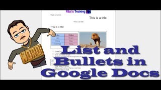 Google Docs Lesson 3 - List and Facts