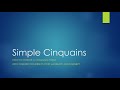 Simple cinquains  how to write a cinquain poem