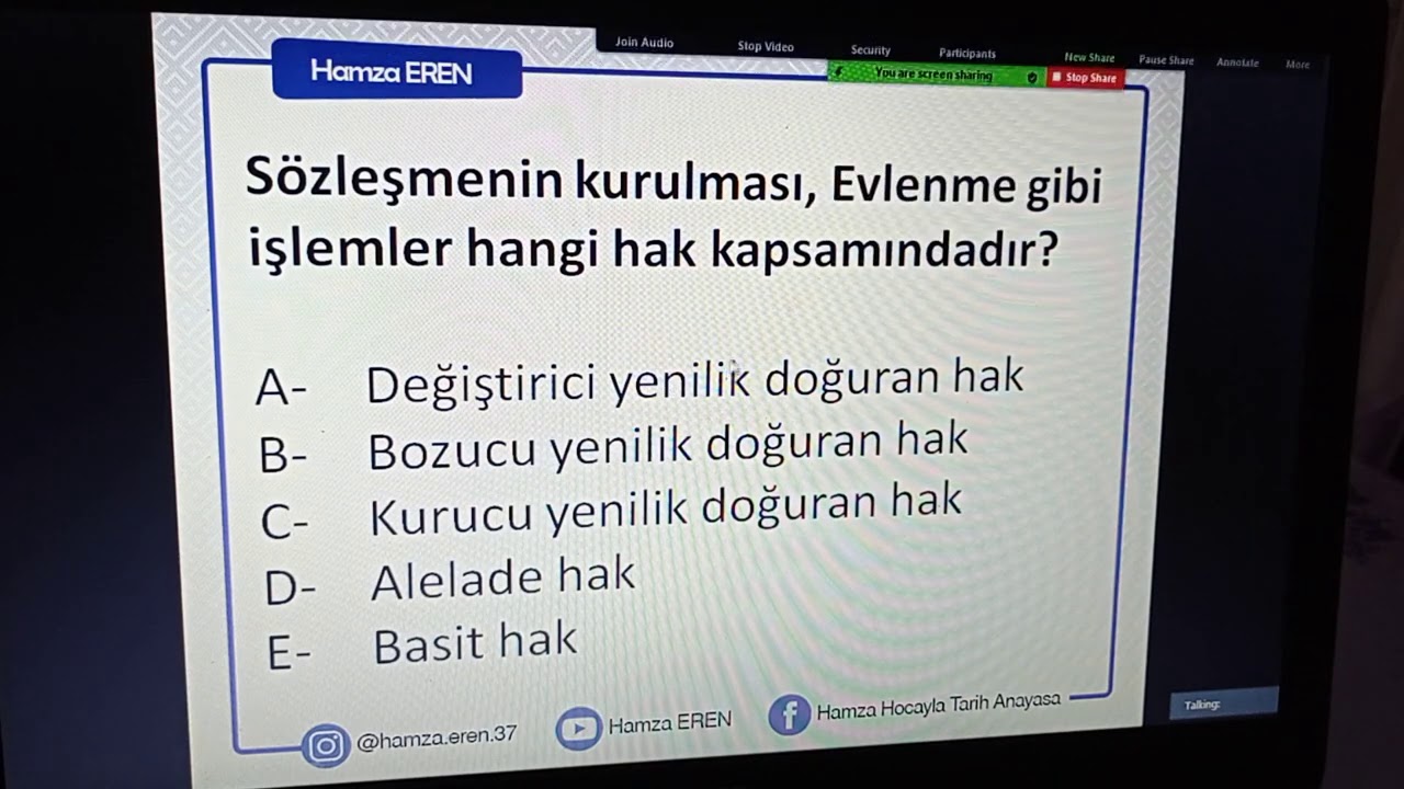 ANAYASA - HUKUKUN TEMEL KAVRAMLARI- I - HAMZA EREN