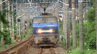 JR貨物 EF210[吹]代走EF200-4[吹]号機＋コキ26B 貨物列車1071レ 2014/08/27