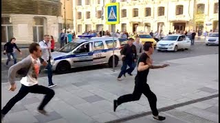 Eight hurt as taxi crashes into crowd