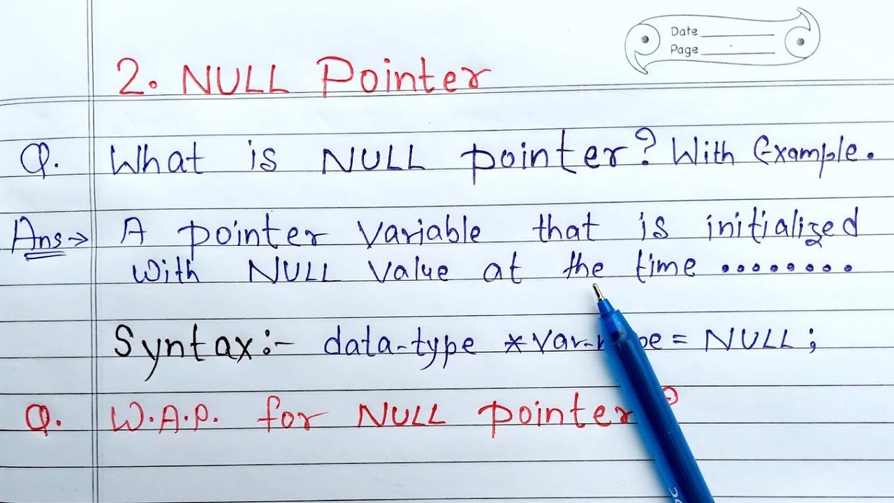 c assign null pointer