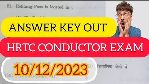 #CONDUCTOR SOLVED EXAM HELD ON 10 DECEMBER 2023 || #HPPSC CONDUCTOR 2023 ANSWER KEY#viralvideo