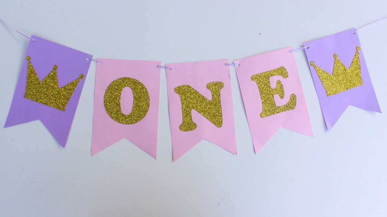 Guirnalda para primer cumpleaños de niña