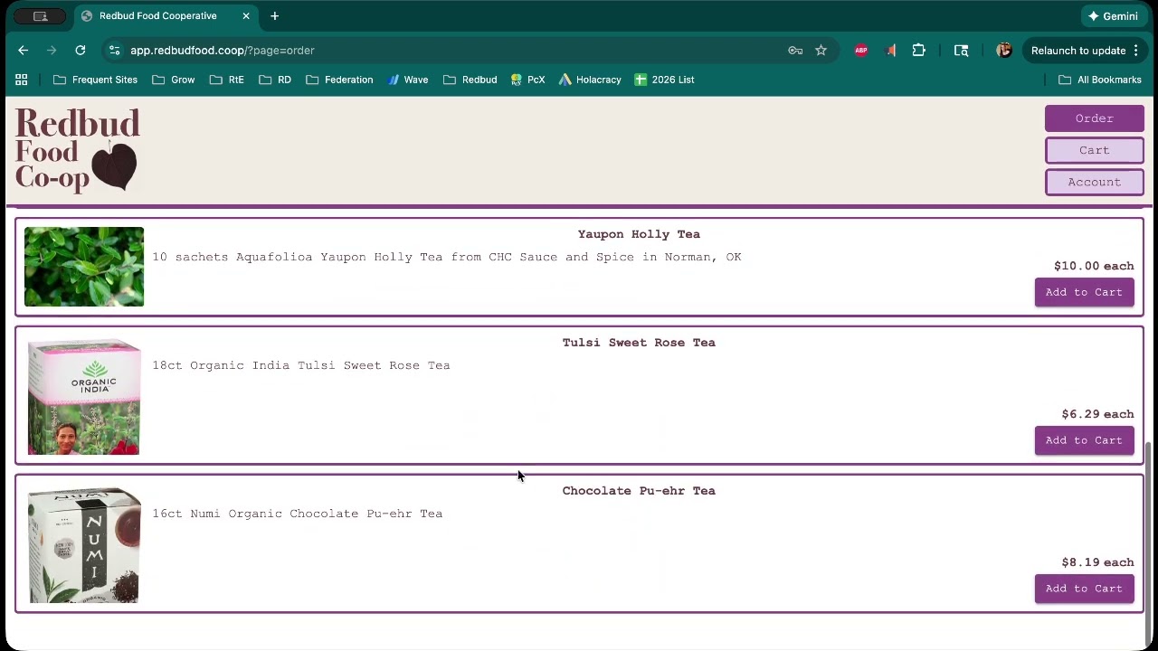 Redbud Food Co-op App Demo