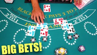 HIGH ROLLER BLACKJACK! Big Bets and Big Double Downs! | Splitting Deuces Blackjack