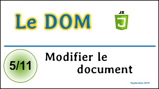 Modifier le document HTML avec le JavaScript [CDOM05]