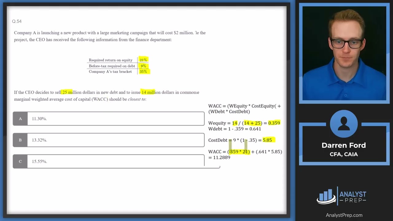 Mock Exam #1B– Questions 51-60 | CFA® Level I Exam Preparation