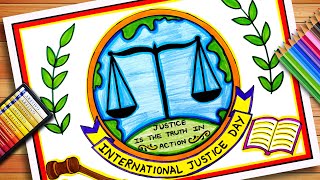 International Justice Day Drawing | World Day of International Justice Drawing | Justice Day Drawing