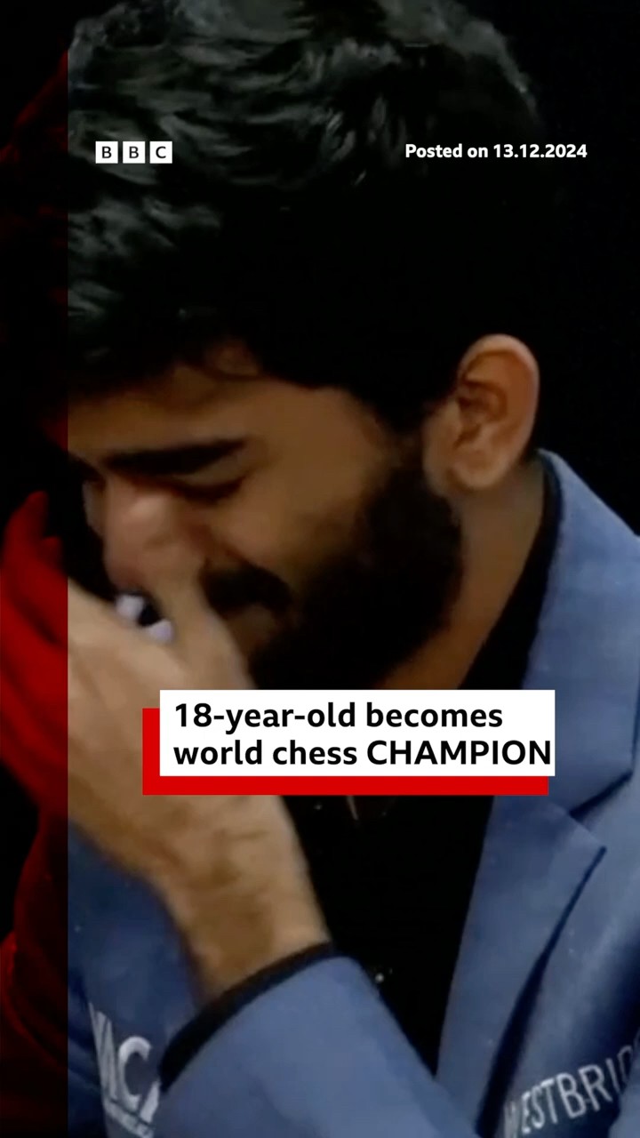 Indian teenager Gukesh Dommaraju has became the youngest world chess champion. #Chess #BBCNews